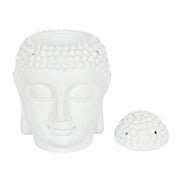 Giant Buddha Head Oil Burner - White - Something Different Gift Shop