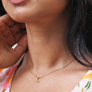 Lisa Angel Gold Necklace - Crescent Moon