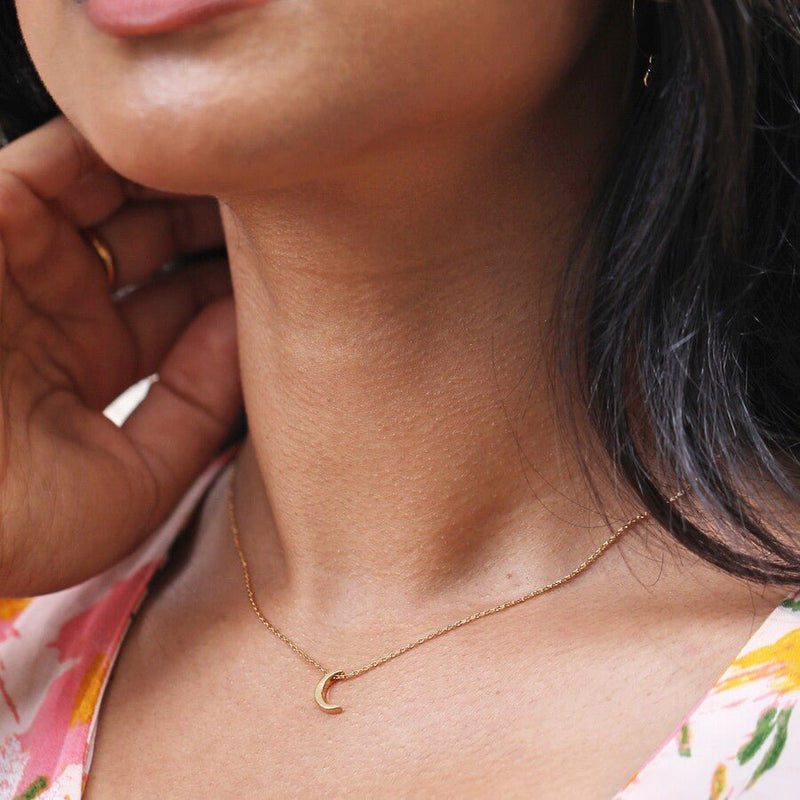 Lisa Angel Gold Necklace - Crescent Moon