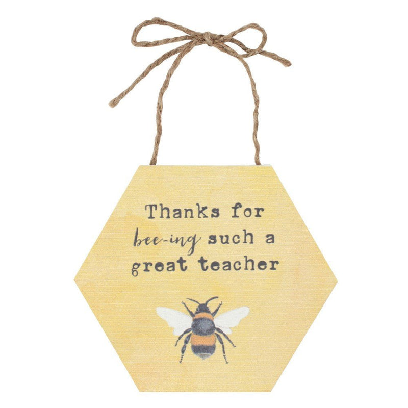 Hanging Wooden Sign - Thank You Teacher - Something Different Gift Shop