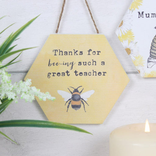 Hanging Wooden Sign - Thank You Teacher - Something Different Gift Shop