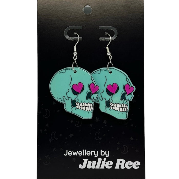 Julie Ree Earrings - Blue Skull - Something Different Gift Shop