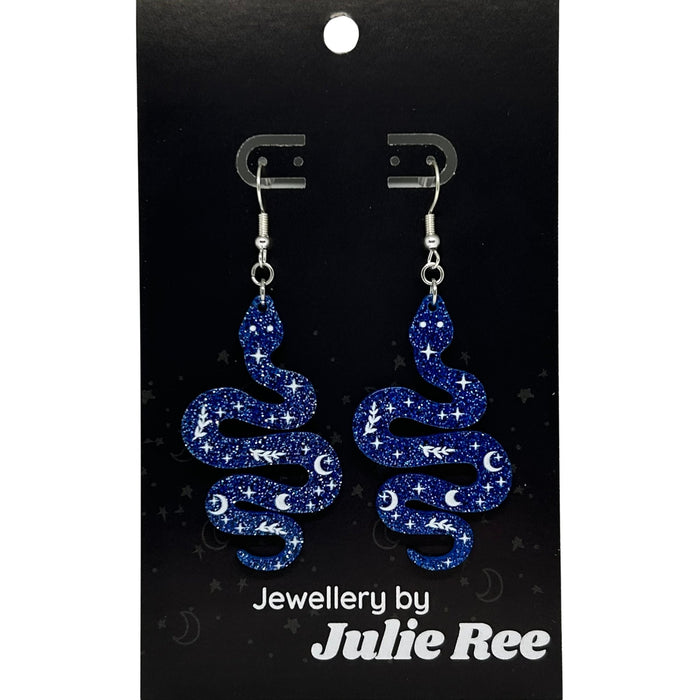 Julie Ree Earrings - Blue Snake - Something Different Gift Shop