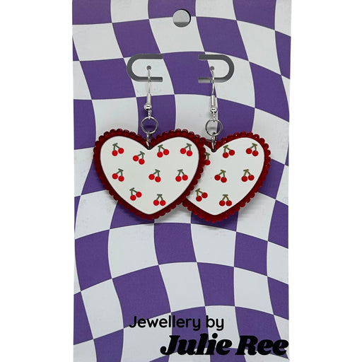 Julie Ree Earrings - Cherry Heart - Something Different Gift Shop