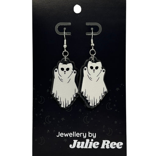 Julie Ree Earrings - Ghost Cat - Something Different Gift Shop