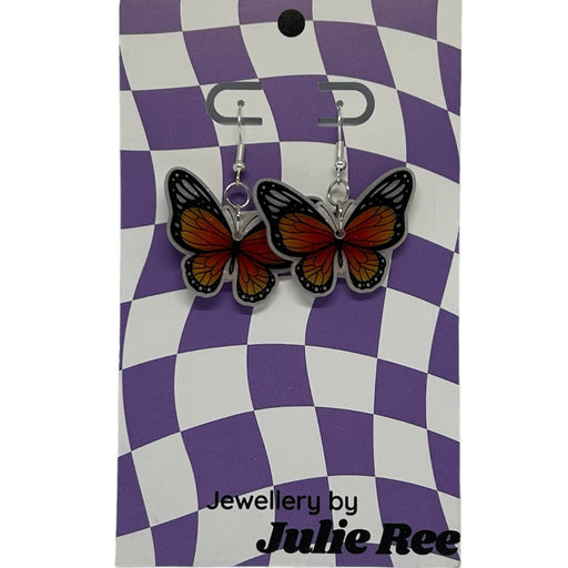 Julie Ree Earrings - Orange Butterfly - Something Different Gift Shop
