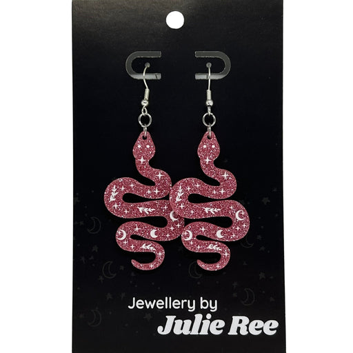 Julie Ree Earrings - Pink Snake - Something Different Gift Shop
