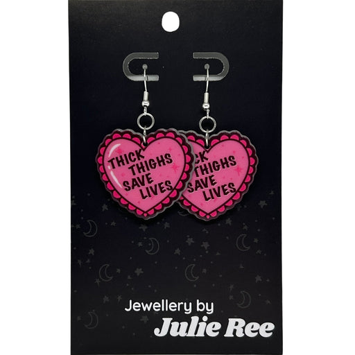 Julie Ree Earrings - Thick Thighs Heart - Something Different Gift Shop