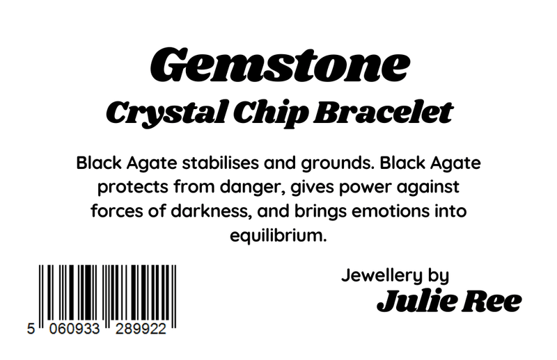 Julie Ree Gemstone Chip Bracelet - Black Agate - Something Different Gift Shop