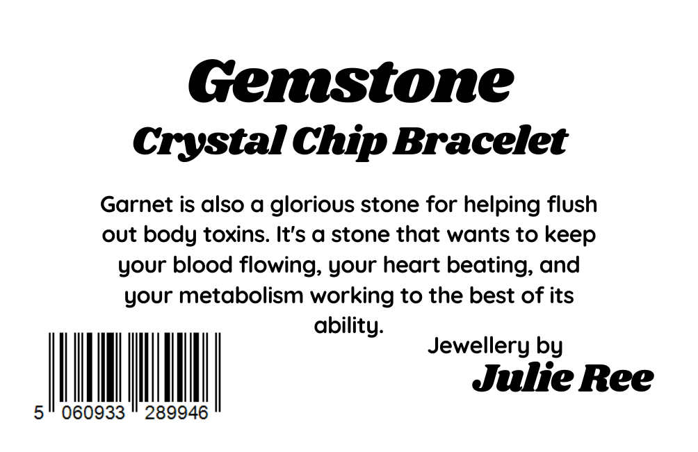 Julie Ree Gemstone Chip Bracelet - Blood Garnet - Something Different Gift Shop