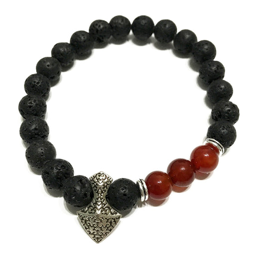 Lava Stone Bracelet - Axe-head Carnelian - Something Different Gift Shop