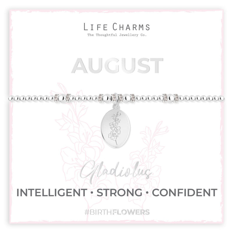 Life Charms Birth Flower Bracelet - August - Something Different Gift Shop