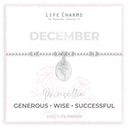 Life Charms Birth Flower Bracelet - December - Something Different Gift Shop