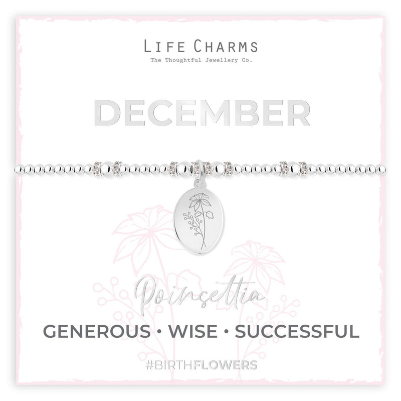 Life Charms Birth Flower Bracelet - December - Something Different Gift Shop