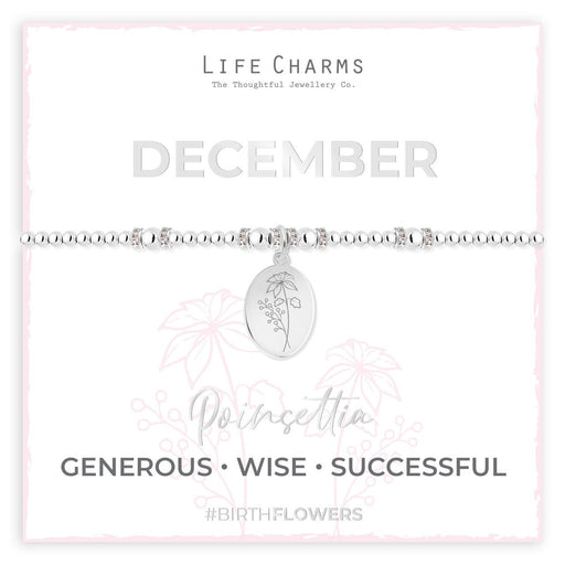Life Charms Birth Flower Bracelet - December - Something Different Gift Shop