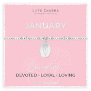 Life Charms Birth Flower Bracelet - January - Something Different Gift Shop