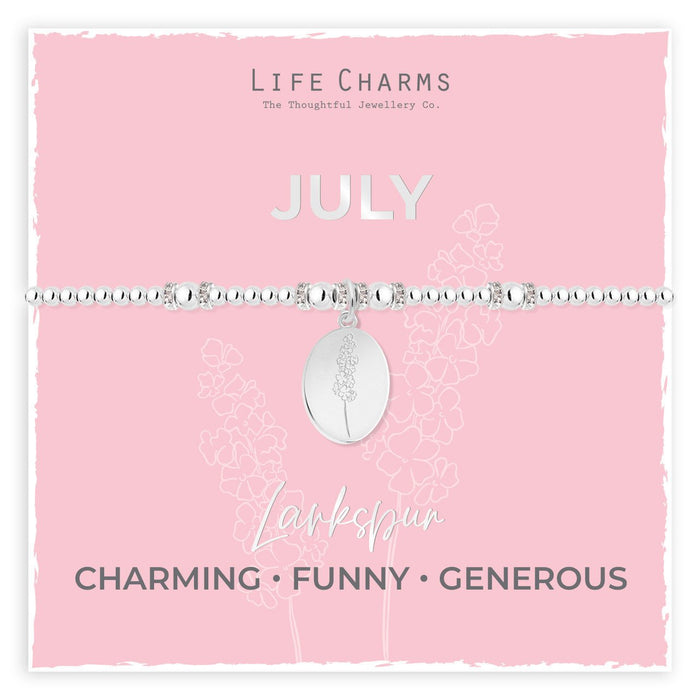 Life Charms Birth Flower Bracelet - July - Something Different Gift Shop