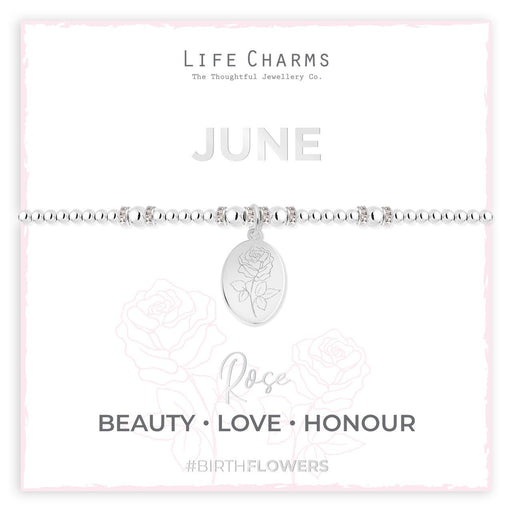 Life Charms Birth Flower Bracelet - June - Something Different Gift Shop