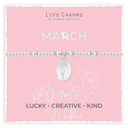 Life Charms Birth Flower Bracelet - March - Something Different Gift Shop