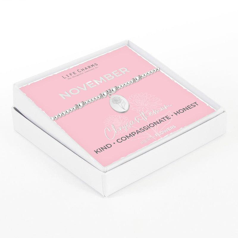 Life Charms Birth Flower Bracelet - November - Something Different Gift Shop