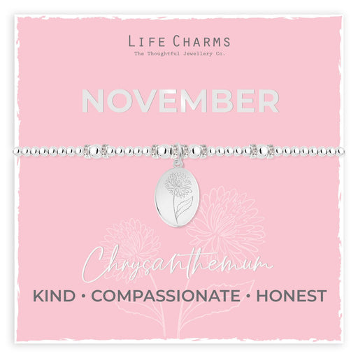 Life Charms Birth Flower Bracelet - November - Something Different Gift Shop
