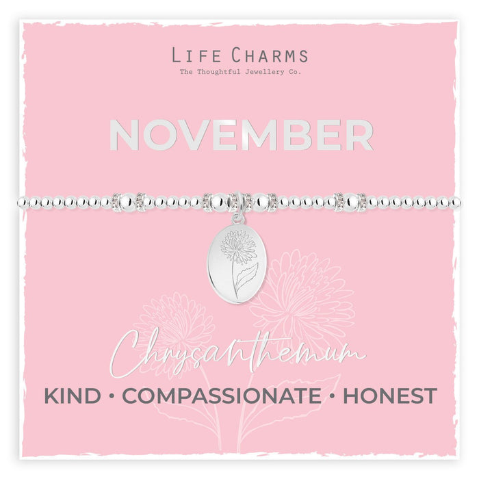 Life Charms Birth Flower Bracelet - November - Something Different Gift Shop