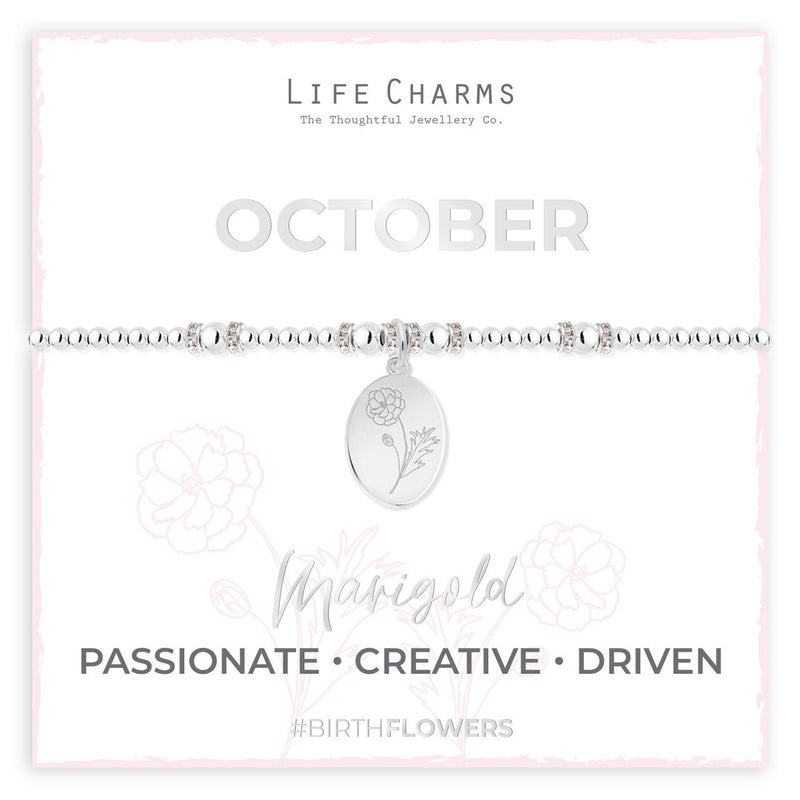 Life Charms Birth Flower Bracelet - October - Something Different Gift Shop