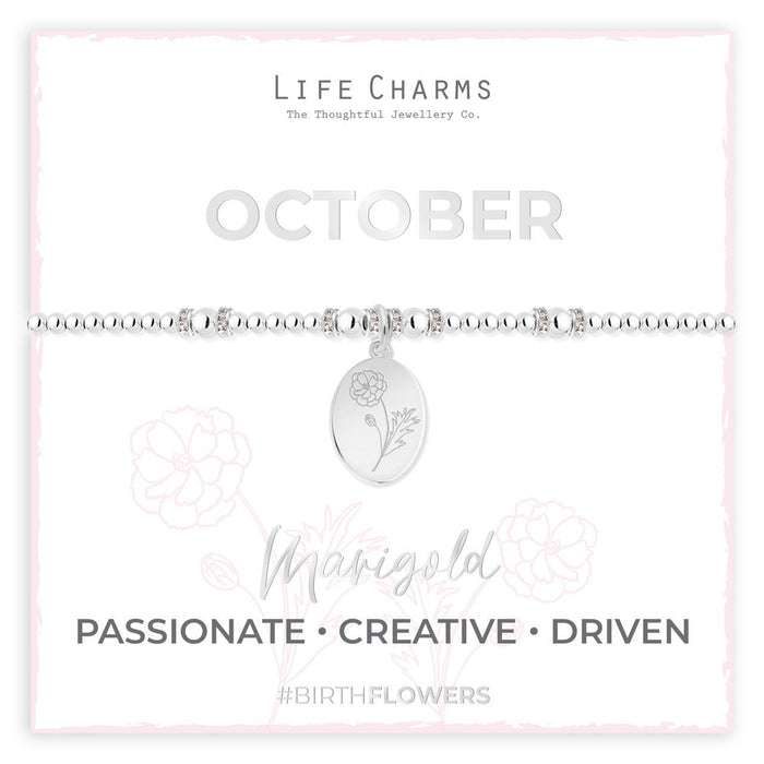 Life Charms Birth Flower Bracelet - October - Something Different Gift Shop
