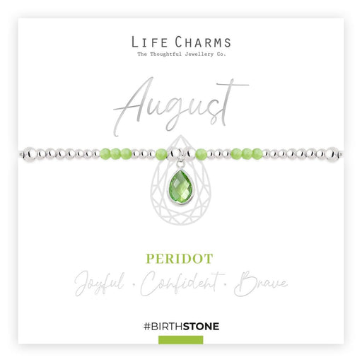 Life Charms Birthstone Bracelet - August - Something Different Gift Shop