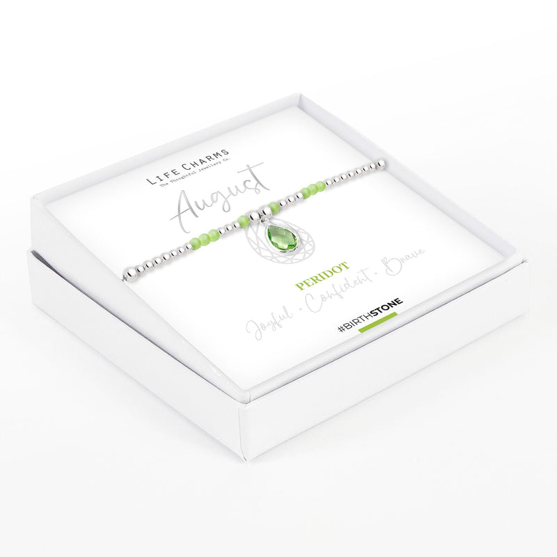 Life Charms Birthstone Bracelet - August - Something Different Gift Shop