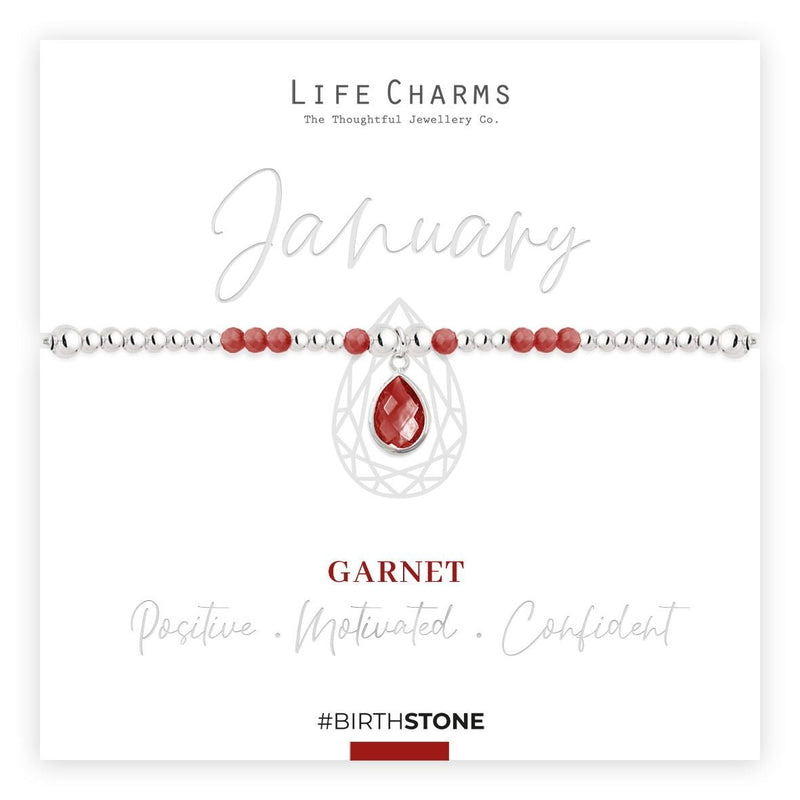 Life Charms Birthstone Bracelet - January - Something Different Gift Shop