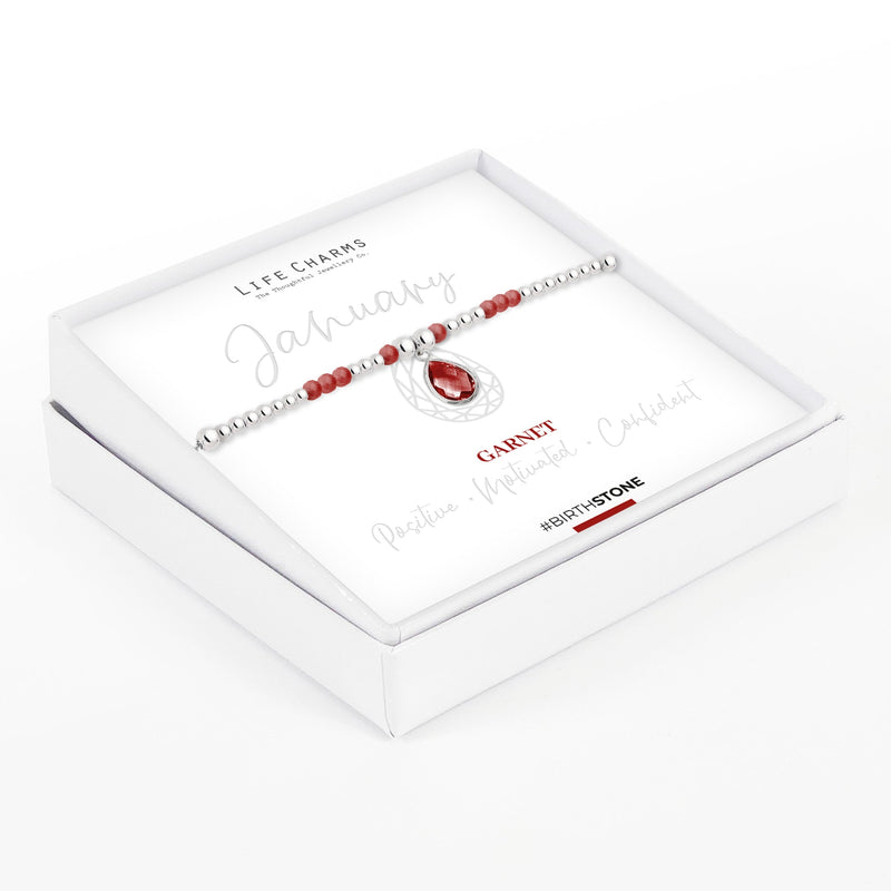 Life Charms Birthstone Bracelet - January - Something Different Gift Shop
