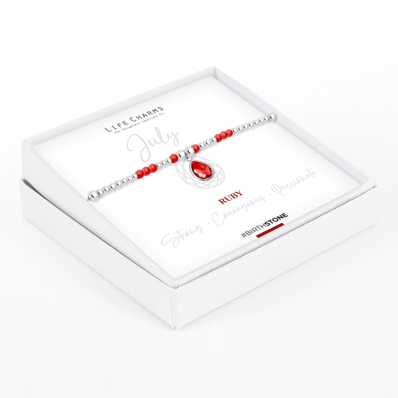 Life Charms Birthstone Bracelet - July - Something Different Gift Shop