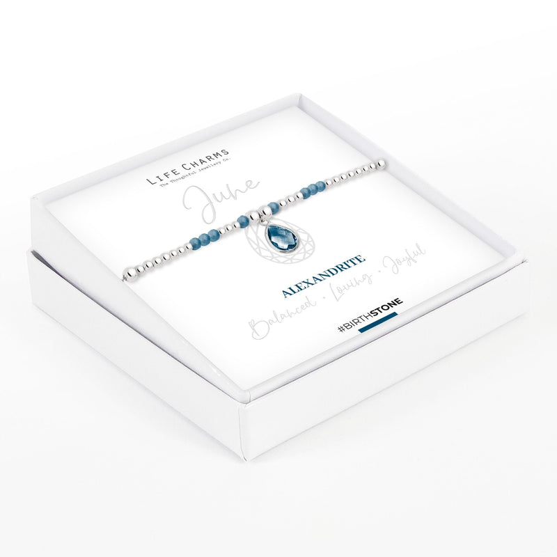 Life Charms Birthstone Bracelet - June - Something Different Gift Shop