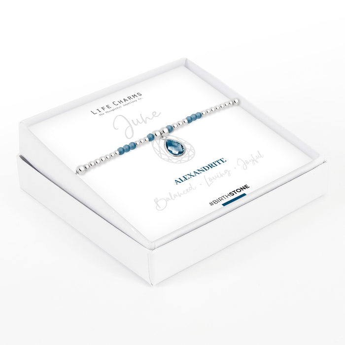 Life Charms Birthstone Bracelet - June - Something Different Gift Shop
