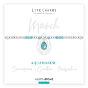 Life Charms Birthstone Bracelet - March - Something Different Gift Shop