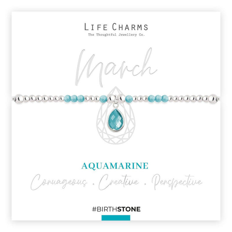 Life Charms Birthstone Bracelet - March - Something Different Gift Shop