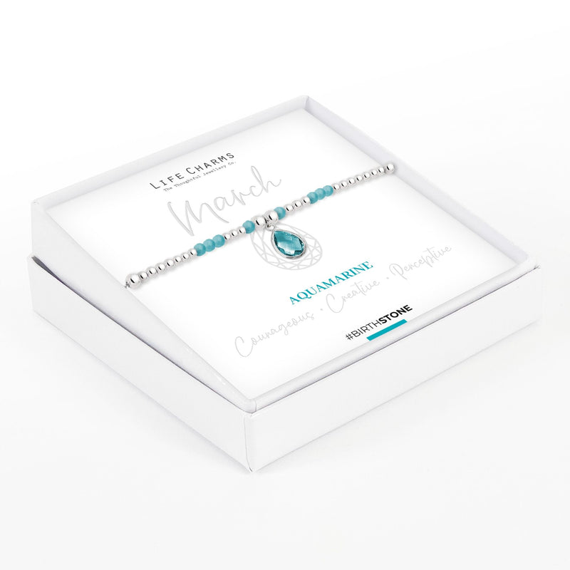 Life Charms Birthstone Bracelet - March - Something Different Gift Shop