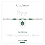 Life Charms Birthstone Bracelet - May - Something Different Gift Shop