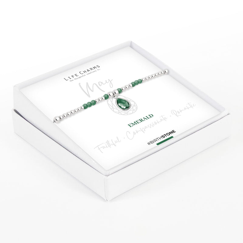 Life Charms Birthstone Bracelet - May - Something Different Gift Shop