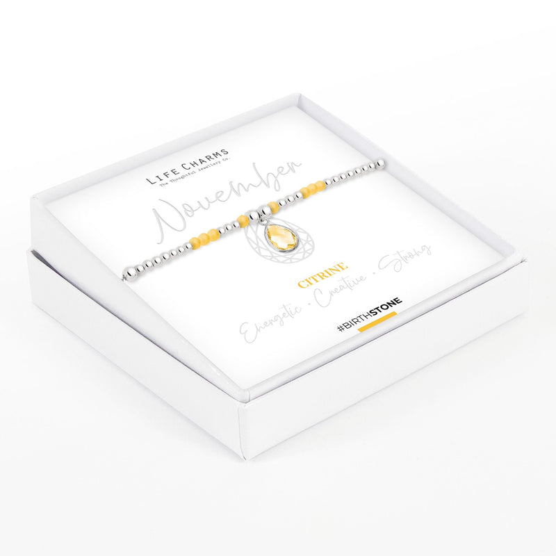 Life Charms Birthstone Bracelet - November - Something Different Gift Shop
