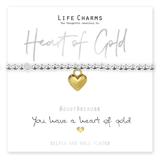 Life Charms Just Because Bracelet - Heart Of Gold - Something Different Gift Shop