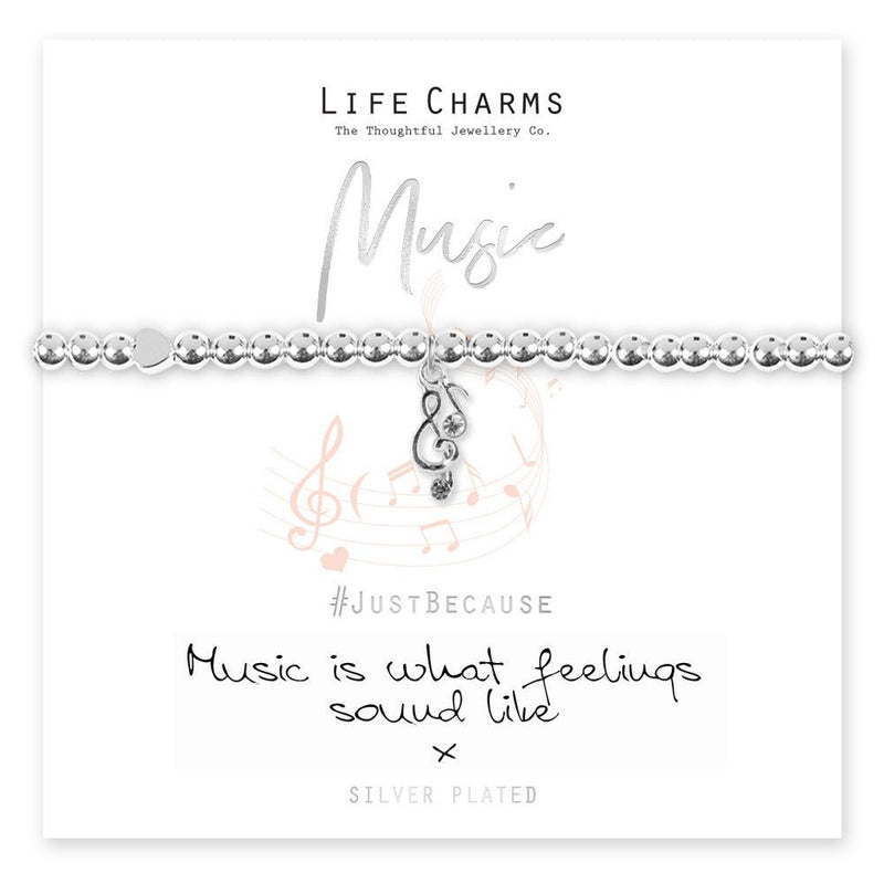 Life Charms Just Because Bracelet - Music Is What Feelings Sound Like - Something Different Gift Shop