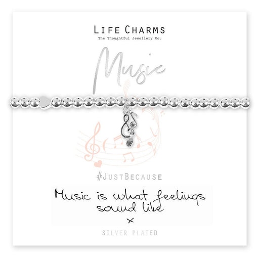 Life Charms Just Because Bracelet - Music Is What Feelings Sound Like - Something Different Gift Shop