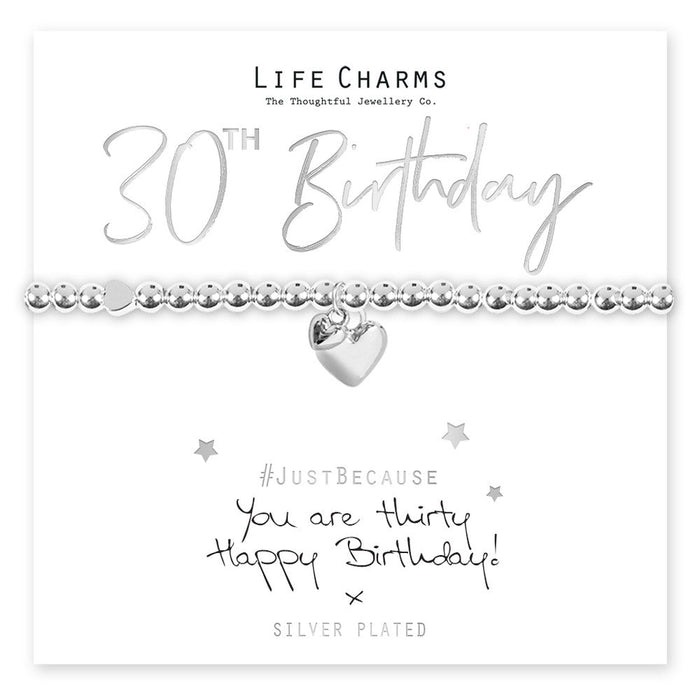 Life Charms Just Because Bracelet - You Are 30 - Something Different Gift Shop