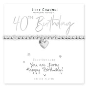 Life Charms Just Because Bracelet - You Are 40 - Something Different Gift Shop