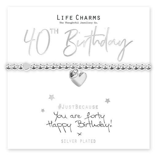Life Charms Just Because Bracelet - You Are 40 - Something Different Gift Shop