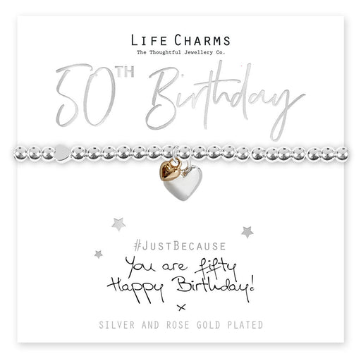 Life Charms Just Because Bracelet - You Are 50 - Something Different Gift Shop