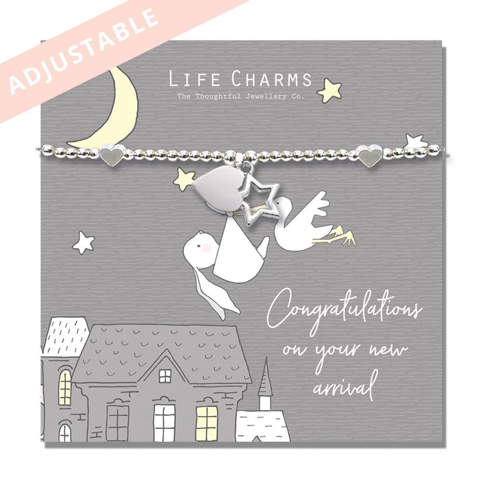Life Charms Rosey Rabbits Bracelet - Congratulations On Your New Arrival - Something Different Gift Shop