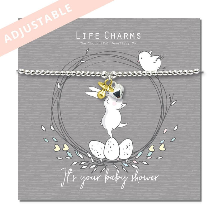 Life Charms Rosey Rabbits Bracelet - It's Your Baby Shower - Something Different Gift Shop